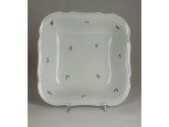 Régi virágmintás Drasche porcelán négyszögletű tésztástál