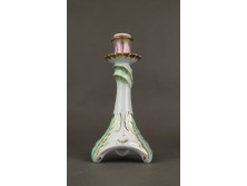 Aranyozott Hollóházi porcelán gyertyatartó