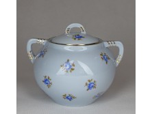 Régi Zsolnay virágmintás porcelán cukortartó bonbonier
