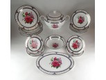 Jelzett rózsadíszes porcelán étkészlet 20 darab