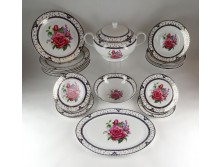 Jelzett rózsadíszes porcelán étkészlet 20 darab