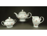 Régi virágmintás jelzett Bavaria porcelán kávés teás készlet