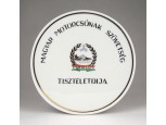 Nagyméretű Hollóházi porcelán motorcsónak sport emlékplakett