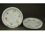 Régi virágmintás jelzett Bavaria porcelán csészealj 4 darab