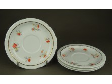 Régi virágmintás jelzett Bavaria porcelán csészealj 4 darab