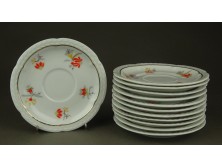 Régi jelzett virágmintás Bavaria porcelán csészealj 12 darab