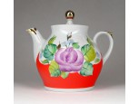 Régi kisméretű porcelán kávéskanna 13.5 cm