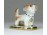 Régi jelzett aranyozott kisméretű porcelán kutya
