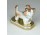 Régi jelzett aranyozott kisméretű porcelán kutya