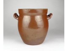 Antik zsolnay forma sötétbarna cserép szilke 19.5 cm
