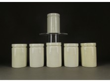 Régi porcelán patika tégely 6 darab