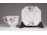Régi jelzett rózsadíszes porcelán kávéskészlet 3 személyes
