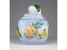 Régi kisméretű gyümölcsös cukorkínáló porcelán bonbonier