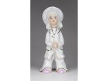 Sri Lanka-i pizsamás kislány porcelán figura 13.5 cm