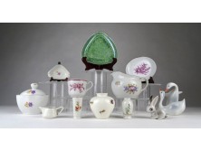 Vegyes Hollóházi porcelán csomag 12 db