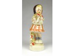 Kislány virágcsokorral német porcelán szobor
