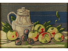 Asztali csendélet keretezett gobelin 49 x 37.5 cm