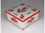 Régi különleges Drasche porcelán bonbonier ékszertartó