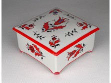 Régi különleges Drasche porcelán bonbonier ékszertartó