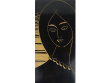 Női portré fafaragás 20 x 40 cm