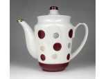 Régi szarvasos jelzésű orosz pöttyös porcelán kancsó 17 cm