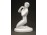Térdelő női akt fehér porcelán szobor 14.5 cm