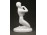 Térdelő női akt fehér porcelán szobor 14.5 cm