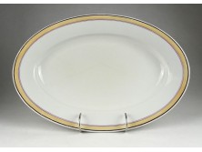 Régi vastagfalú fehér porcelán pecsenyés tál 24 x 35.5 cm