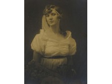 Antik keretezett női portré fotográfia 37 x 29 cm 1924 FÜSTI MOLNÁR ILONA