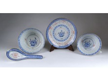 Régi vegyes kínai porcelán étkészlet 4 darab