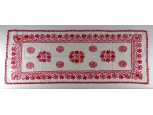 Régi hímzett népi piros vászon terítő 50 x 120 cm
