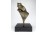 Hatalmas levelibéka bronz kisplasztika márvány talapzaton 34.5 cm