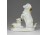 Régi pitiző porcelán kutya mama és kiskutyája porcelán szobor 8 cm