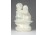 Régi kézzel festett porcelán gyermek pár szobor 14.5 cm 