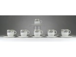 Jelzett kínai porcelán kávéskészlet