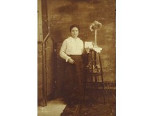 Antik női portré fotográfia cabinet portrait 16.5 x 10.5 cm SINKÓ JANÓ FÉNYKÉPÉSZ KISPEST