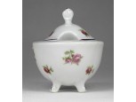 Régi kisméretű virágdíszes lábas porcelán bonbonier