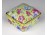 Kisméretű virágdíszes sárga porcelán ékszertartó dobozka