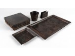 Iparművészeti bronz cigarettázó készlet 5 darab