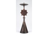 Iparművészeti Székesfehérvár díszes bronz gyertyatartó 19.5 cm