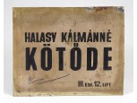 Régi festett fém cégér tábla zománc tábla KÖTŐDE 18 x 23 cm