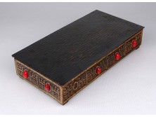 Fabetétes bronzírozott fém doboz cigarettás doboz