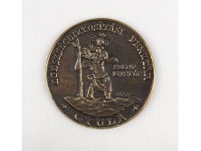 Egészségbiztosítási Pénztár Gyula Szent Kristóf bronz plakett