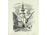 Litvai : Pozsony Mihálykapu 25.5 x 23 cm