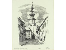 Litvai : Pozsony Mihálykapu 25.5 x 23 cm