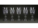 Elegáns talpas csiszoltüveg pezsgős pohárkészlet 5 darab