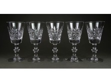 Elegáns talpas csiszoltüveg pezsgős pohárkészlet 5 darab