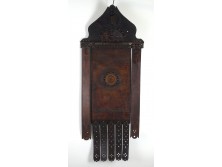 Nagyméretű iparművészeti bőr falidísz bőrdíszmű 114 x 47 cm 