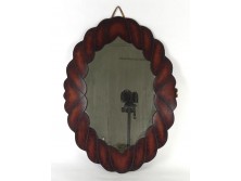Ovális alakú bőrdíszműves tükör 55 x 40 cm