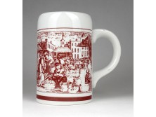 Jelzett Alföldi porcelán söröskorsó 14 cm